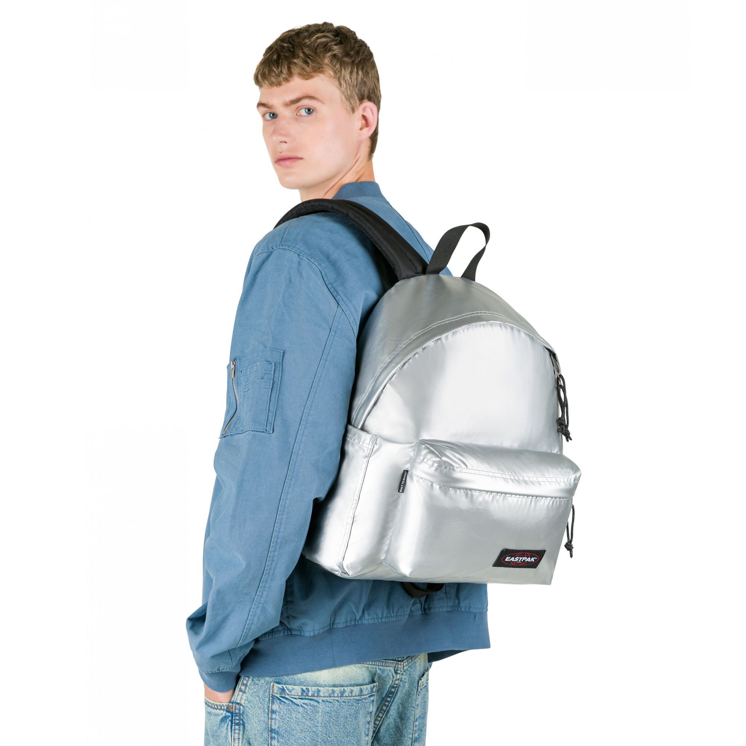 EASTPAK Backpack in Silver: front