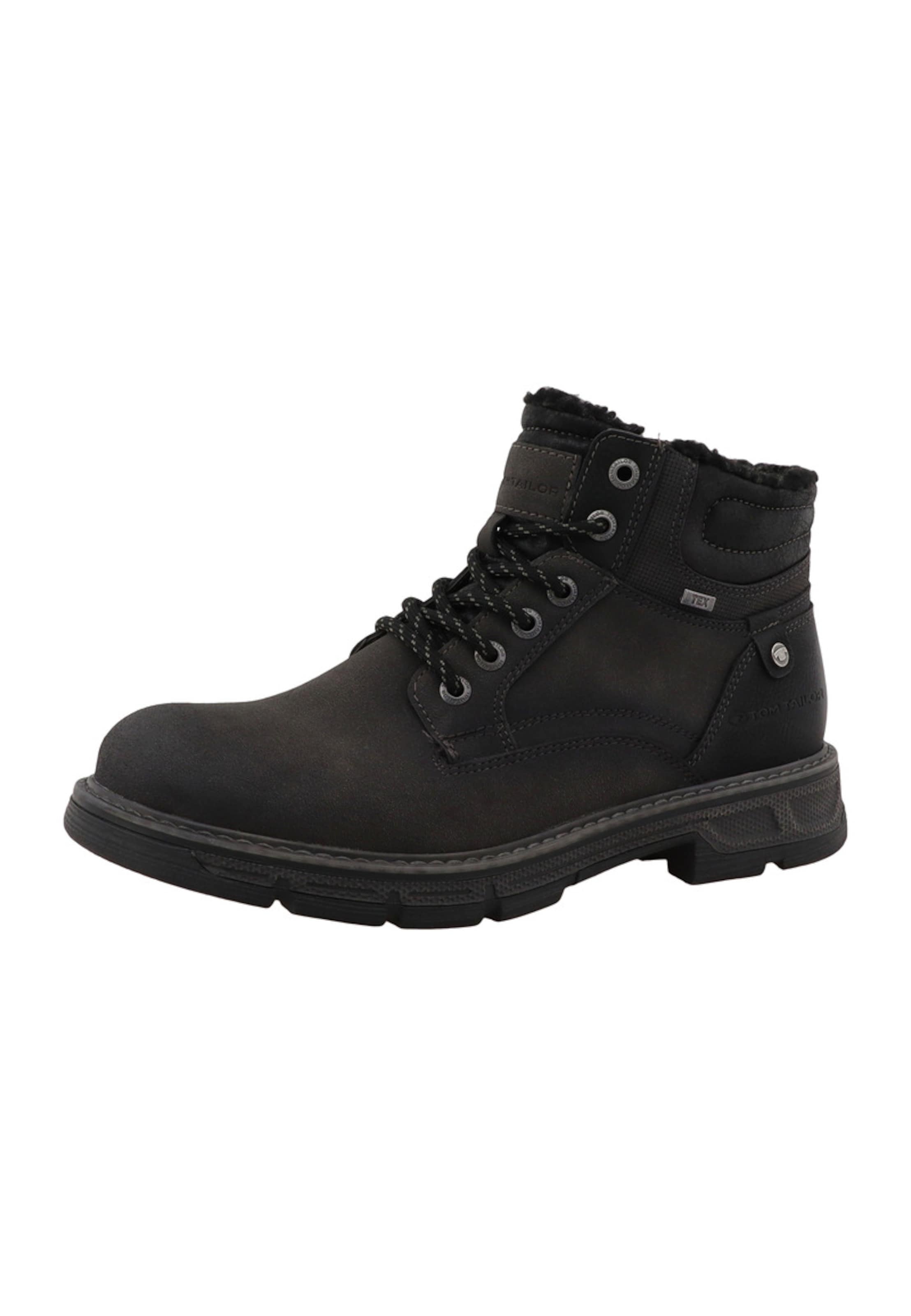 TOM TAILOR - Botas com atacadores em cinzento: frente