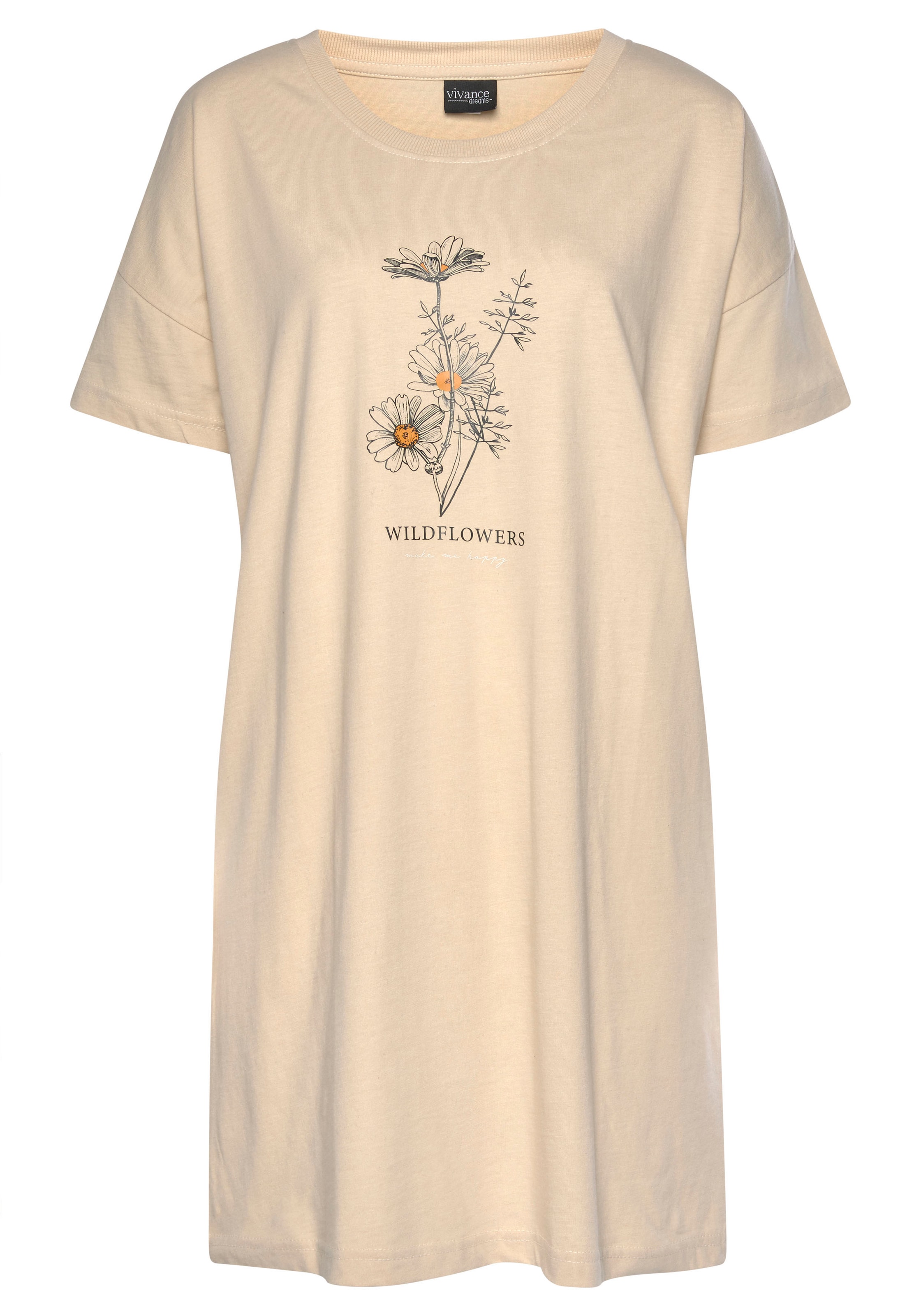 VIVANCE Yöpaita 'Dreams' värissä beige: etupuoli