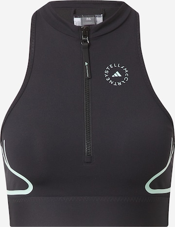 adidas by Stella McCartney - Top de bikini deportivo 'TruePace' en negro: frente