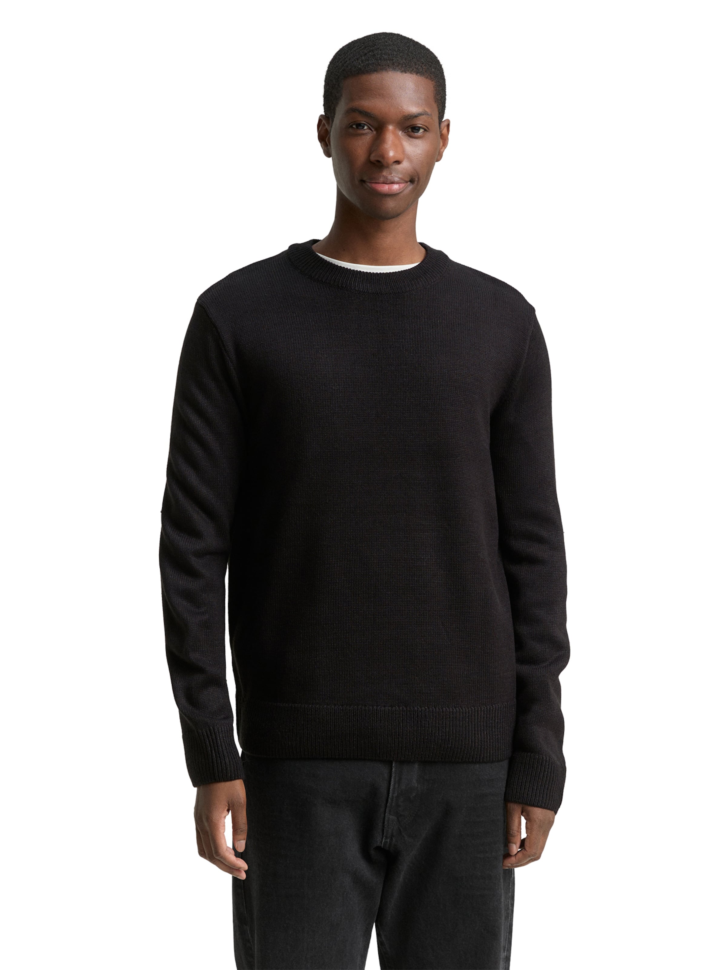 TOM TAILOR DENIM Sweater in Black: front
