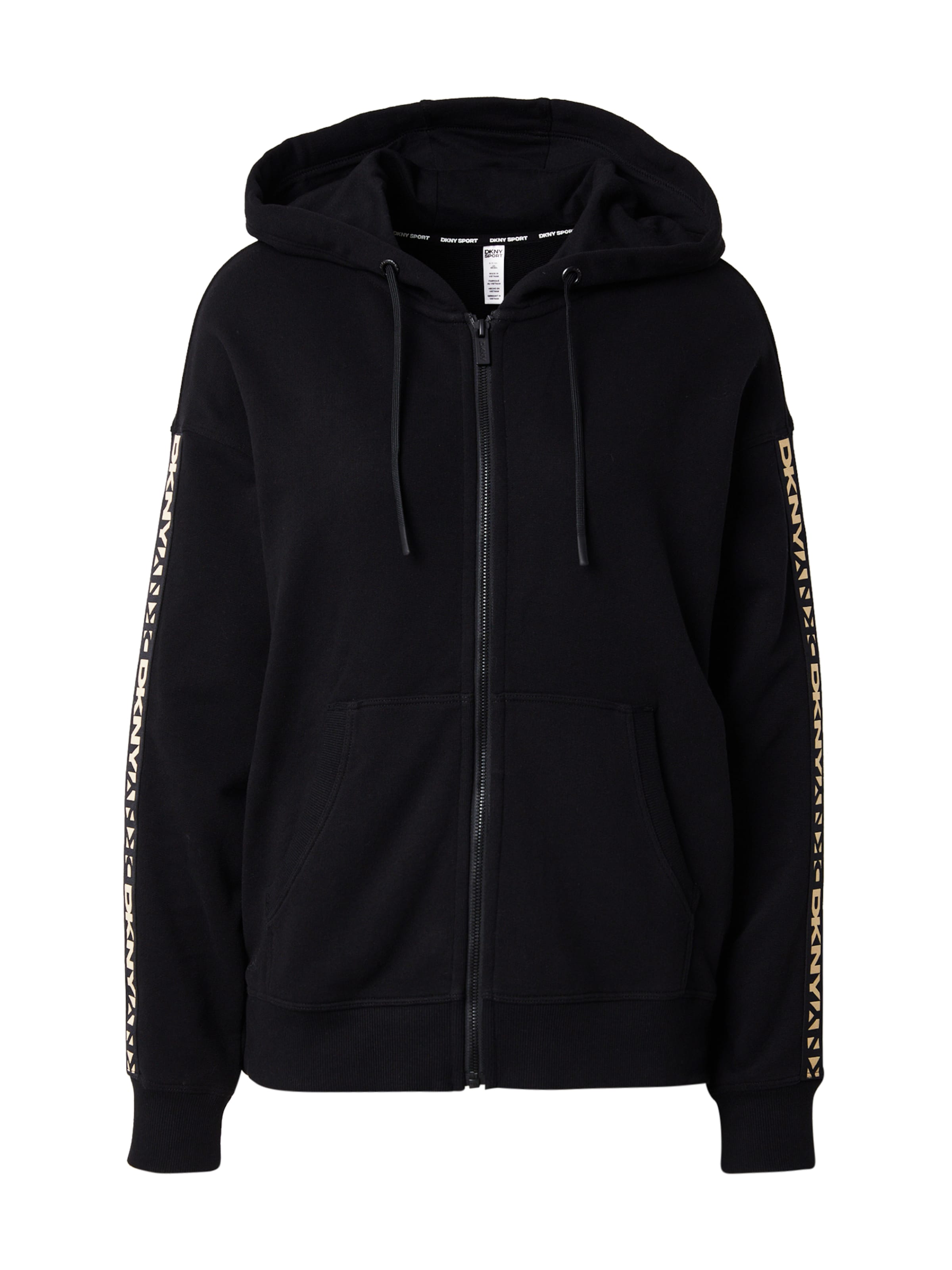 DKNY Performance Športna jopa na zadrgo | črna barva: sprednja stran
