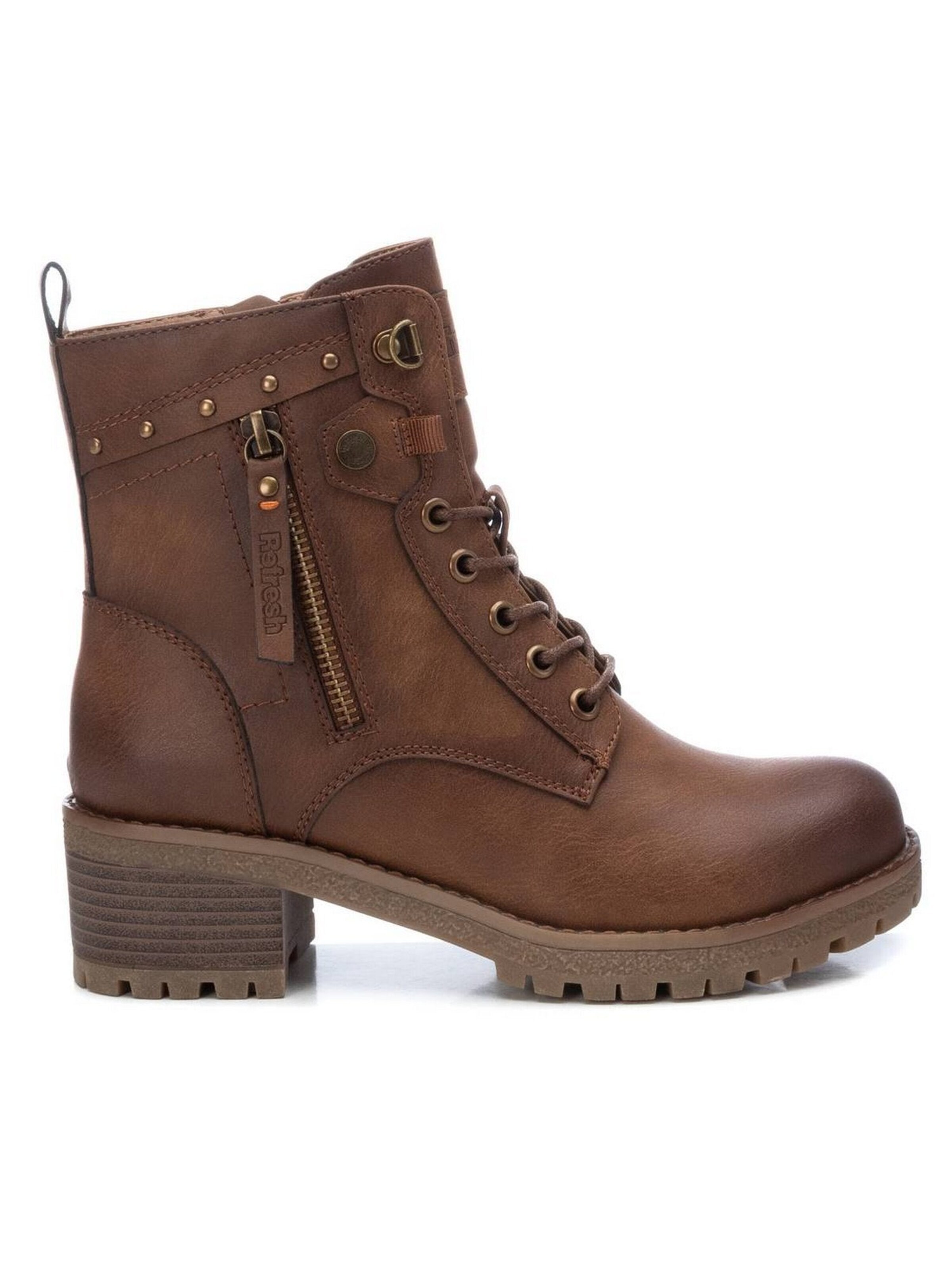 Refresh - Botas con cordones 'Anfibi Tacco Medio Donna - 172241' en beige: frente