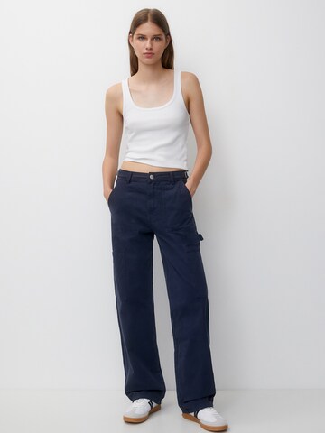 Pull&Bear Loosefit Broek in Blauw: voorkant