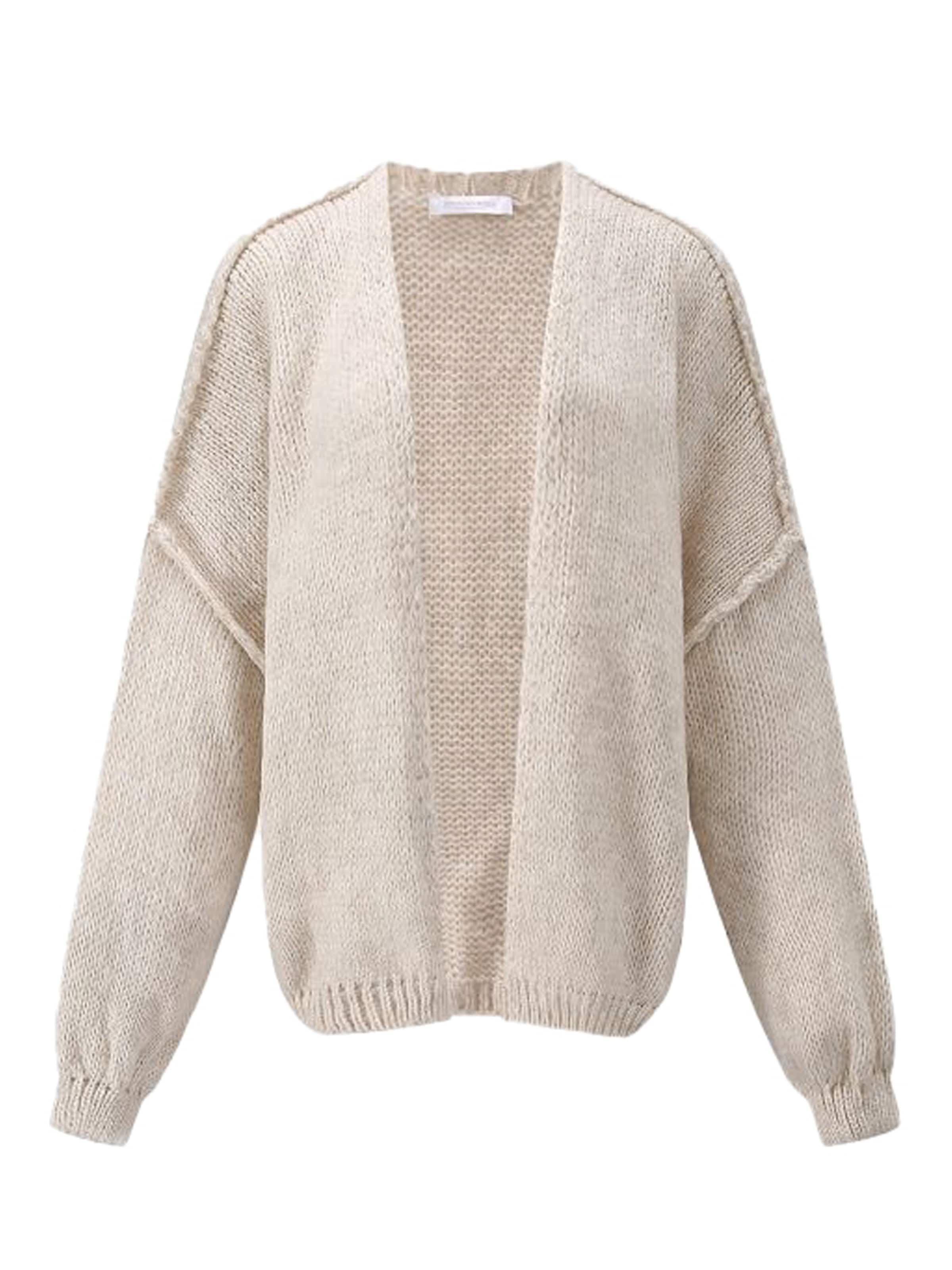 SASSYCLASSY Oversized Cardigan in Beige: front