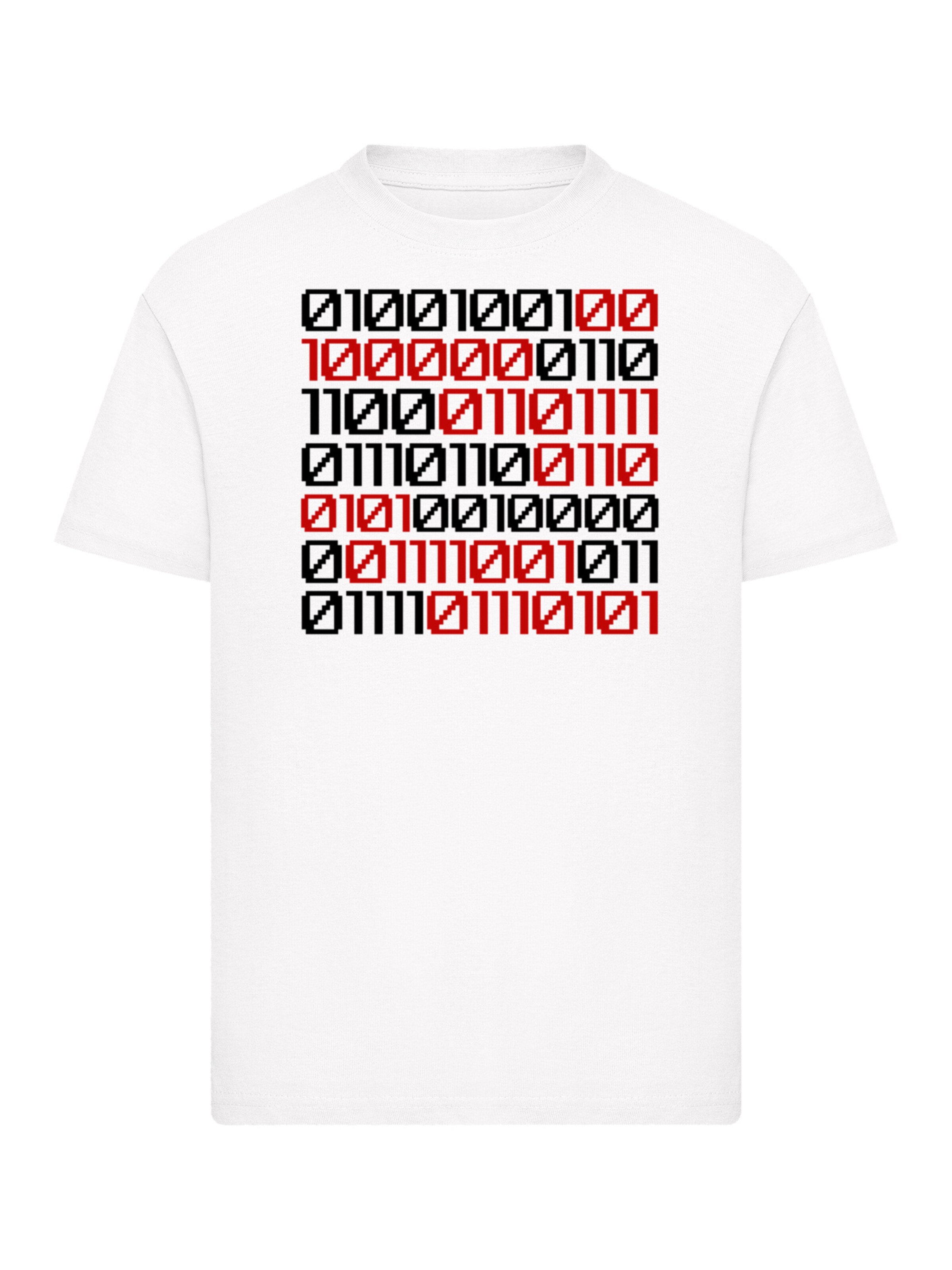 F4NT4STIC Shirt 'I love you 01001001 Binary Code Valentinstag' in White: front