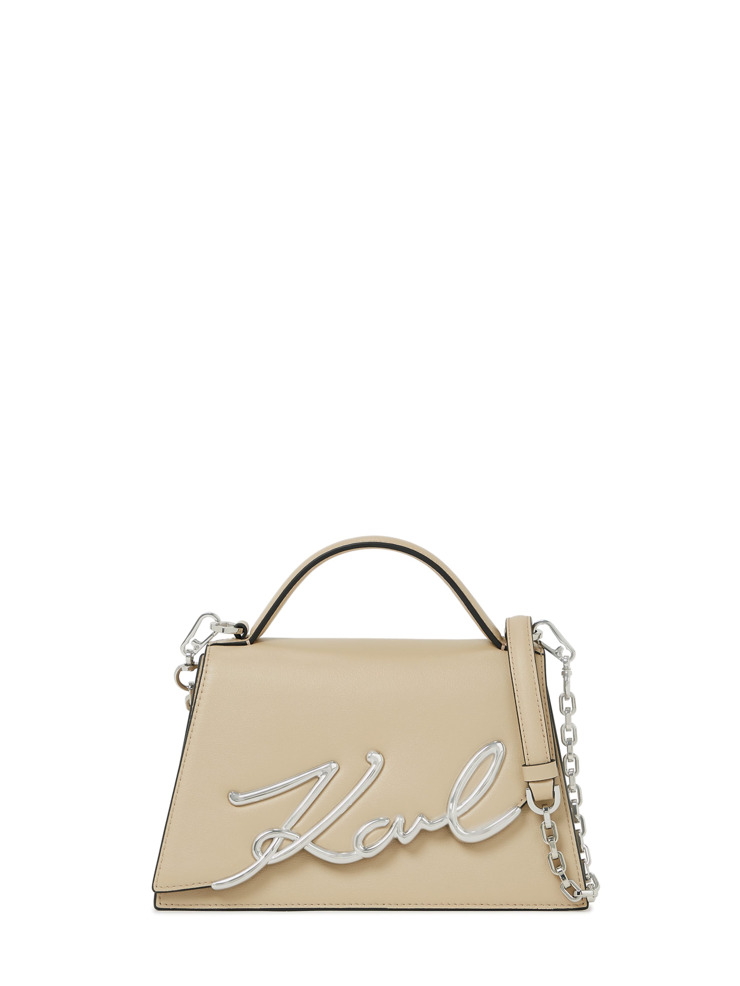 Karl Lagerfeld - Bolso de hombro ' K/SIGNATURE MITTELGROSSE UMHÄNGETASCHE ' en beige: frente