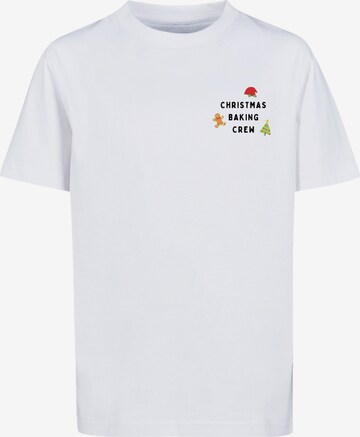 T-Shirt 'Christmas Baking Crew' F4NT4STIC en blanc : devant