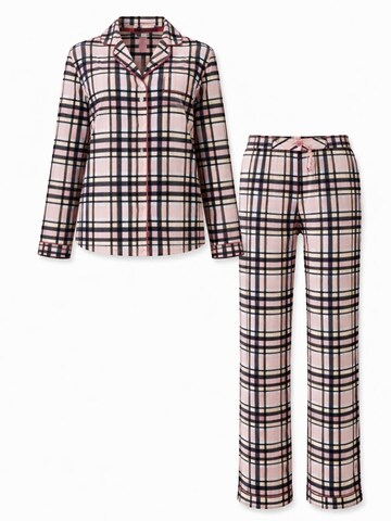 LEAFLETIC Long Pajamas 'Leafletic Women’s Check Night Wear Long Set for Women' in Beige: front