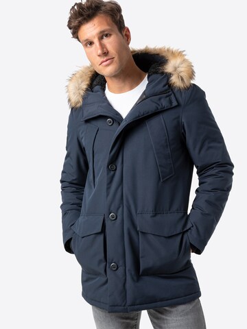 Superdry Winter Parka 'Everest' in Blue: front