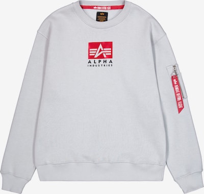 ALPHA INDUSTRIES Sweater majica u svijetlosiva / crvena / crna, Pregled proizvoda