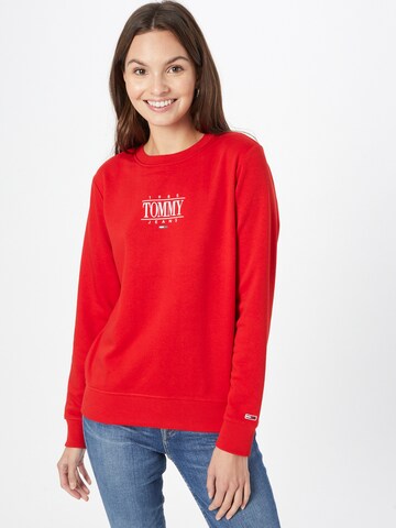 Tommy Jeans Sweatshirt 'Essential' in Rot: predná strana
