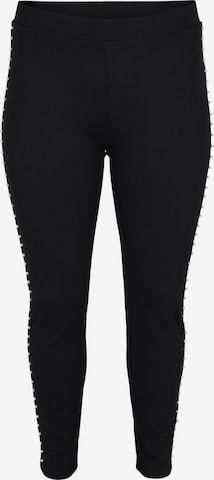 Zizzi Skinny Leggings 'Winola' in Zwart: voorkant