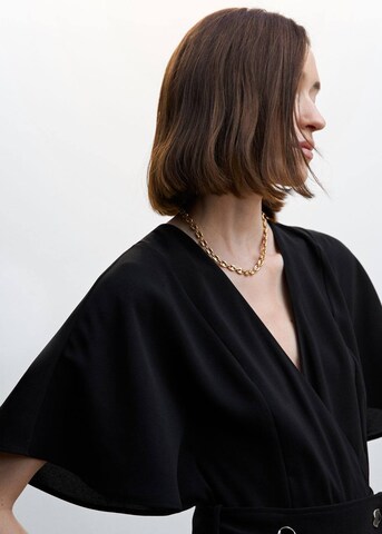 MANGO Jumpsuit 'Flower' in Zwart
