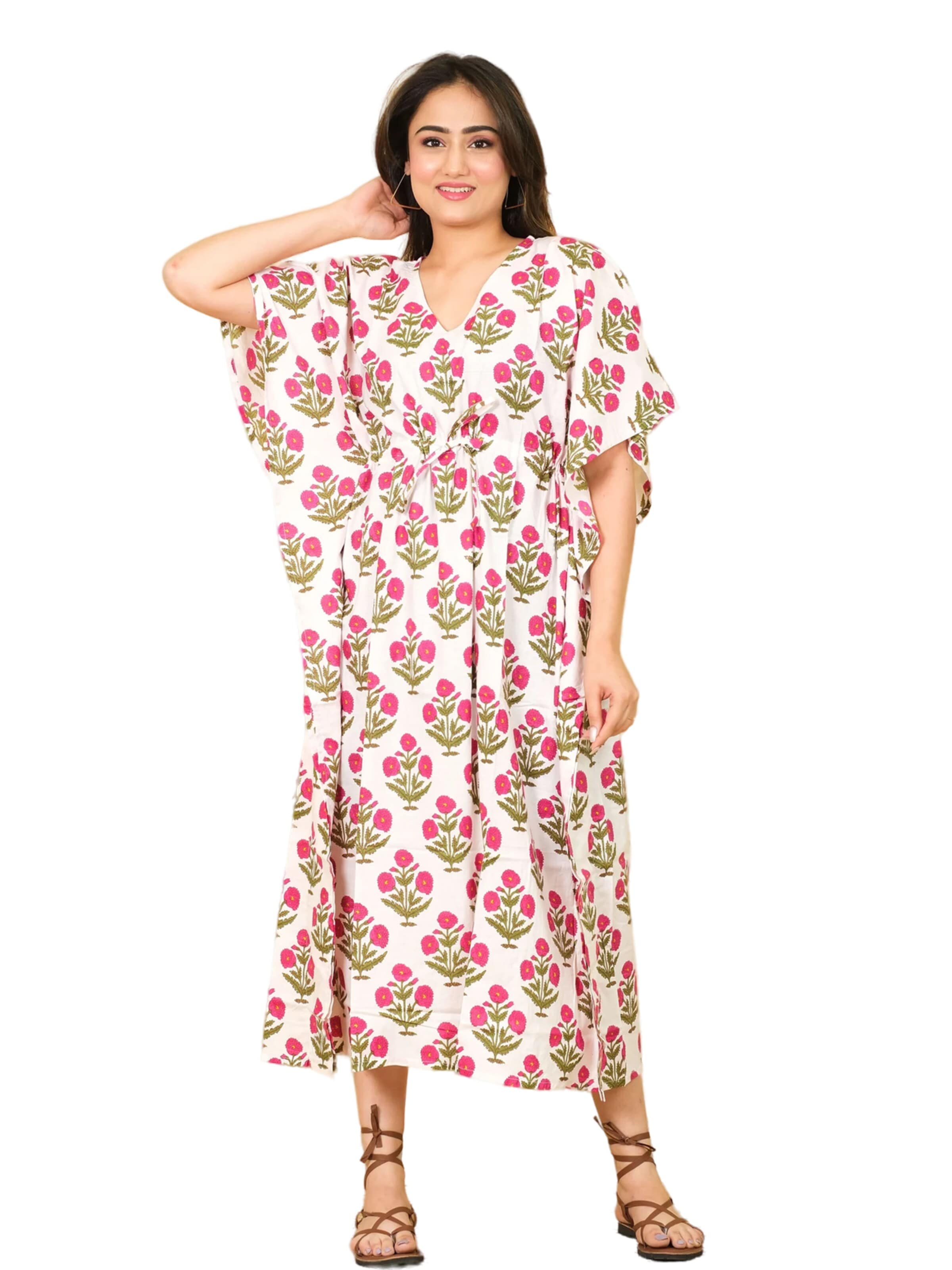 PfauGermany Oversized Dress 'KAFTAN Free Size Brustumfang – 170 cm . Länge 130 cm' in White
