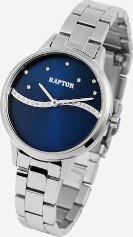Raptor Analog Watch 'Flake, Strass' in Silver: front