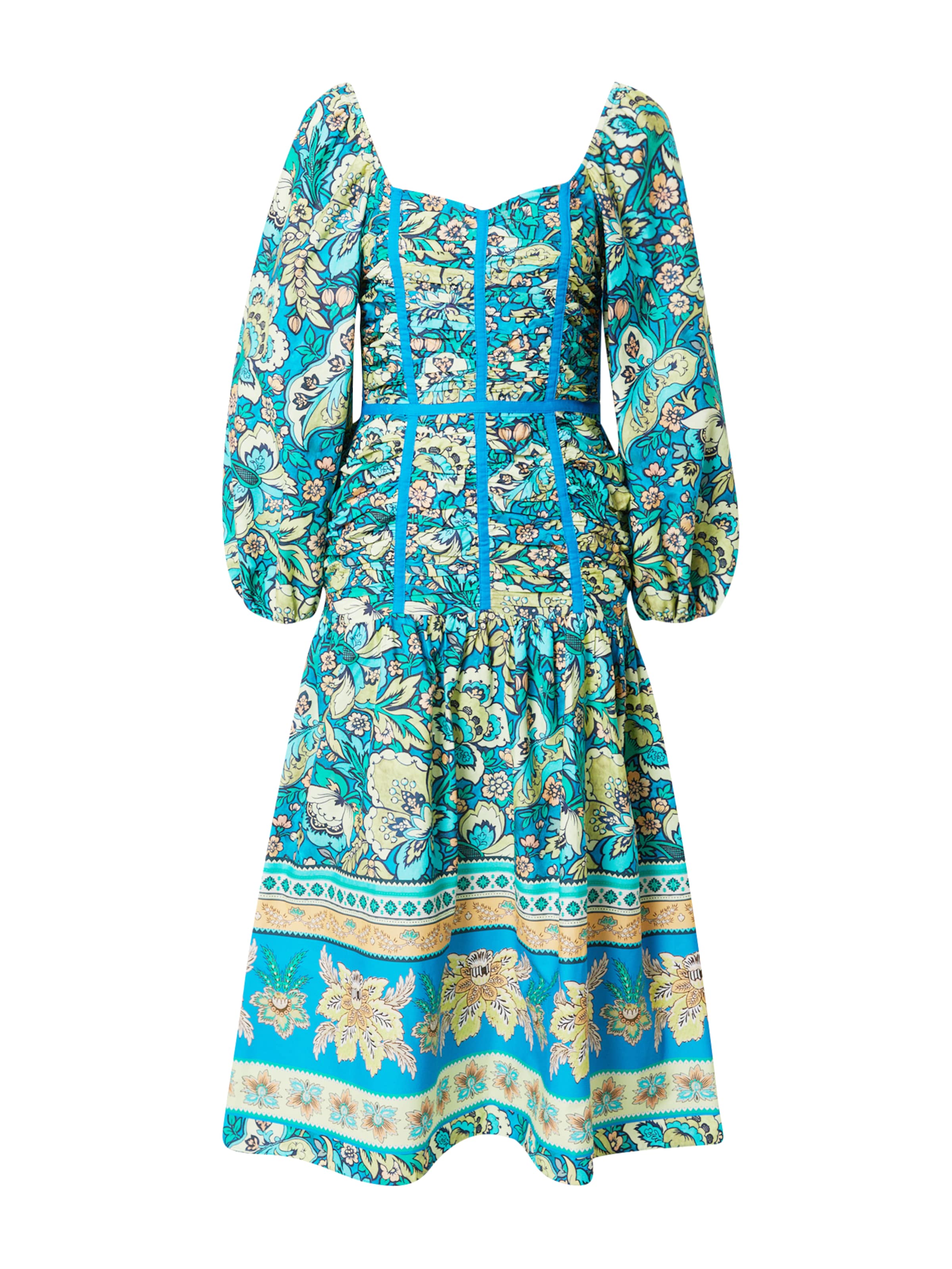 Warehouse - Vestido em azul: frente