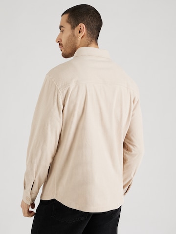 ABOUT YOU x Kevin Trapp Regular fit Button Up Shirt 'Nick' in Beige