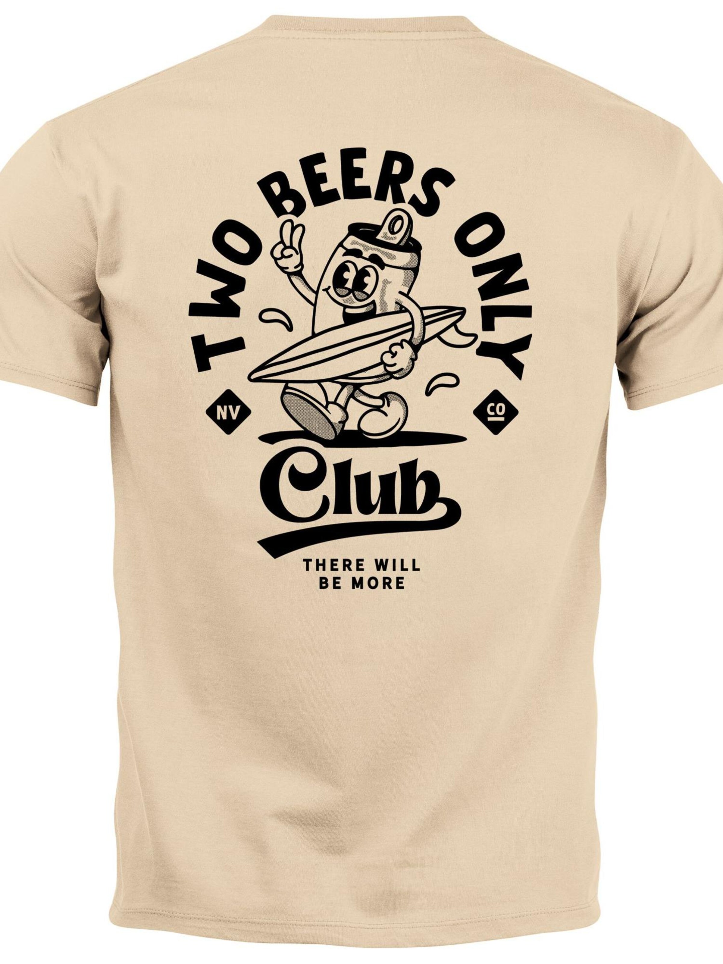 Neverless Shirt 'Two Beers only' in Beige