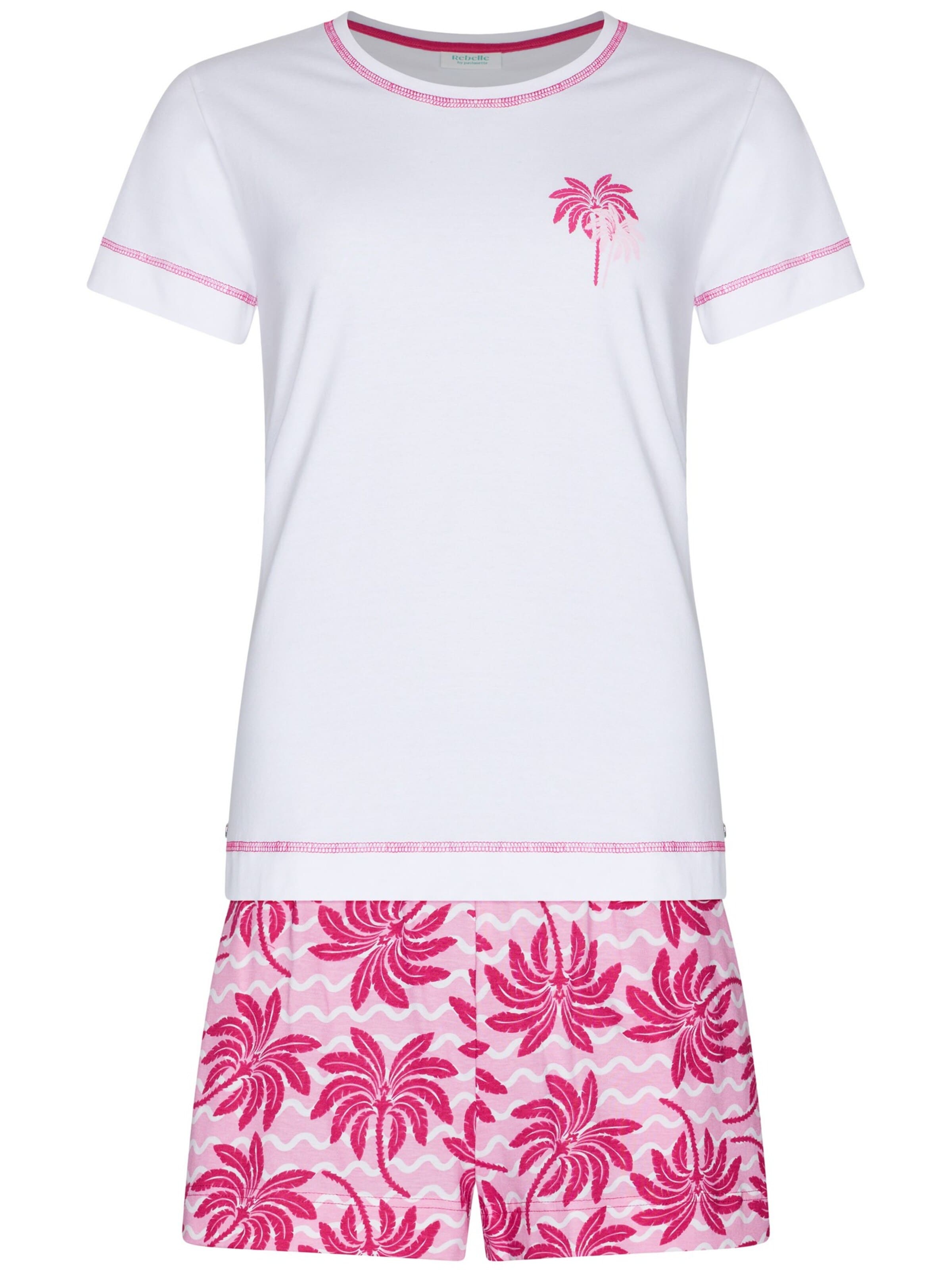 Rebelle Pajama 'Shortama' in White: front