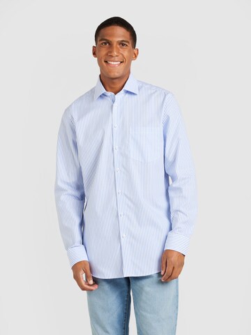 SEIDENSTICKER Regular fit Button Up Shirt 'Smart Essentials' in Blue: front