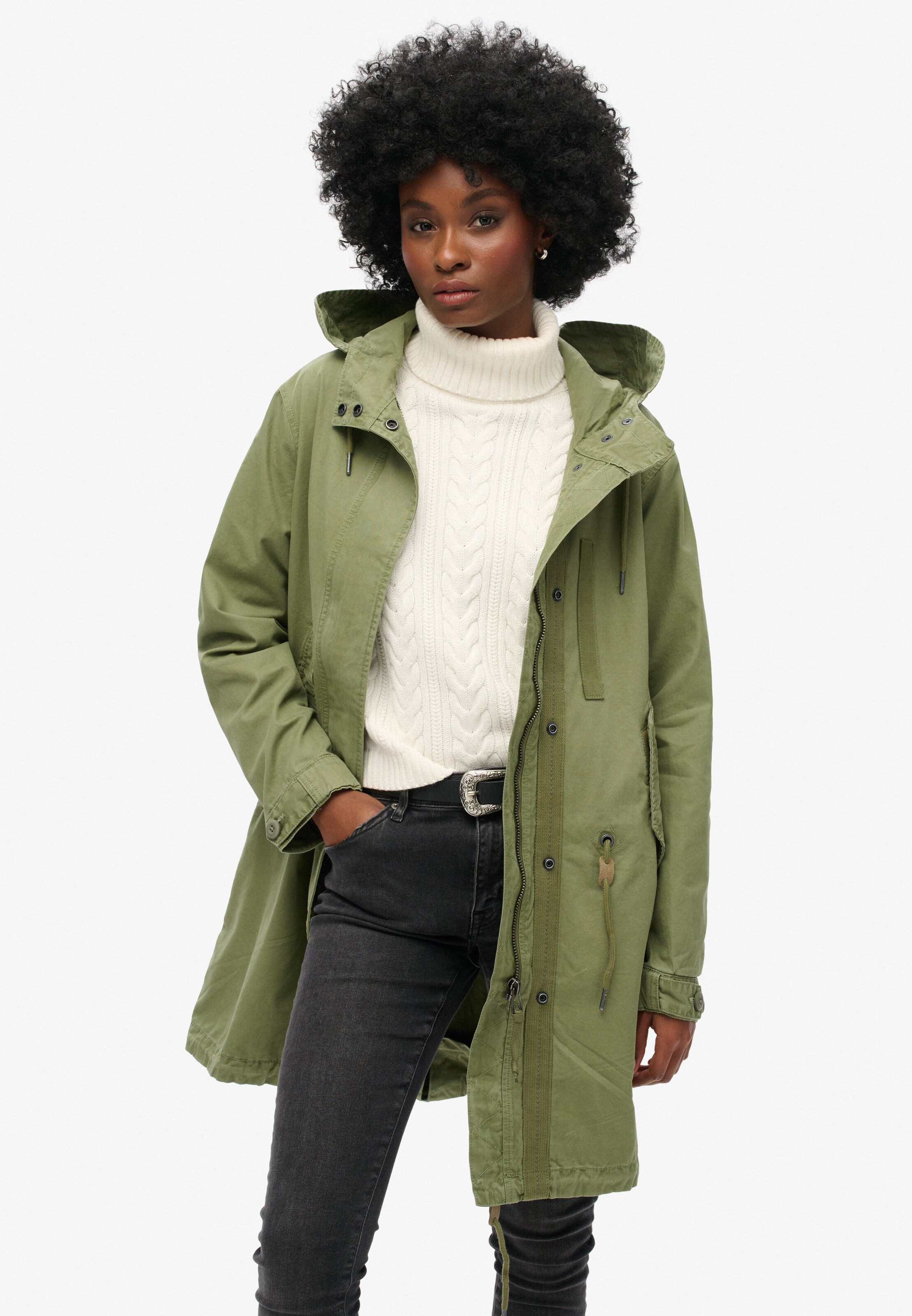 Superdry Tussenparka in Groen: voorkant