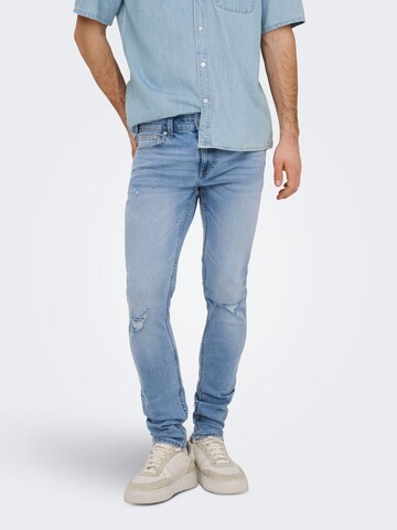Only & Sons Skinny Jeans 'ONSWarp' in Blau: Vorderseite