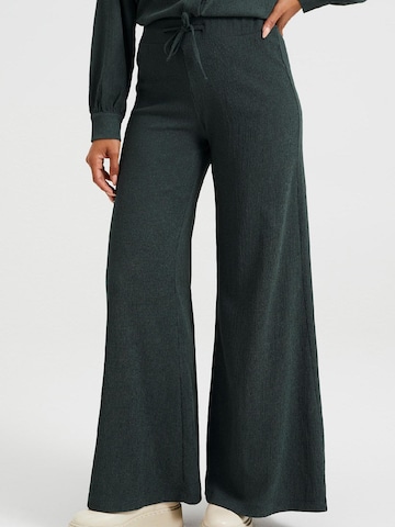 WE Fashion Zvonové kalhoty Kalhoty – zelená: přední strana
