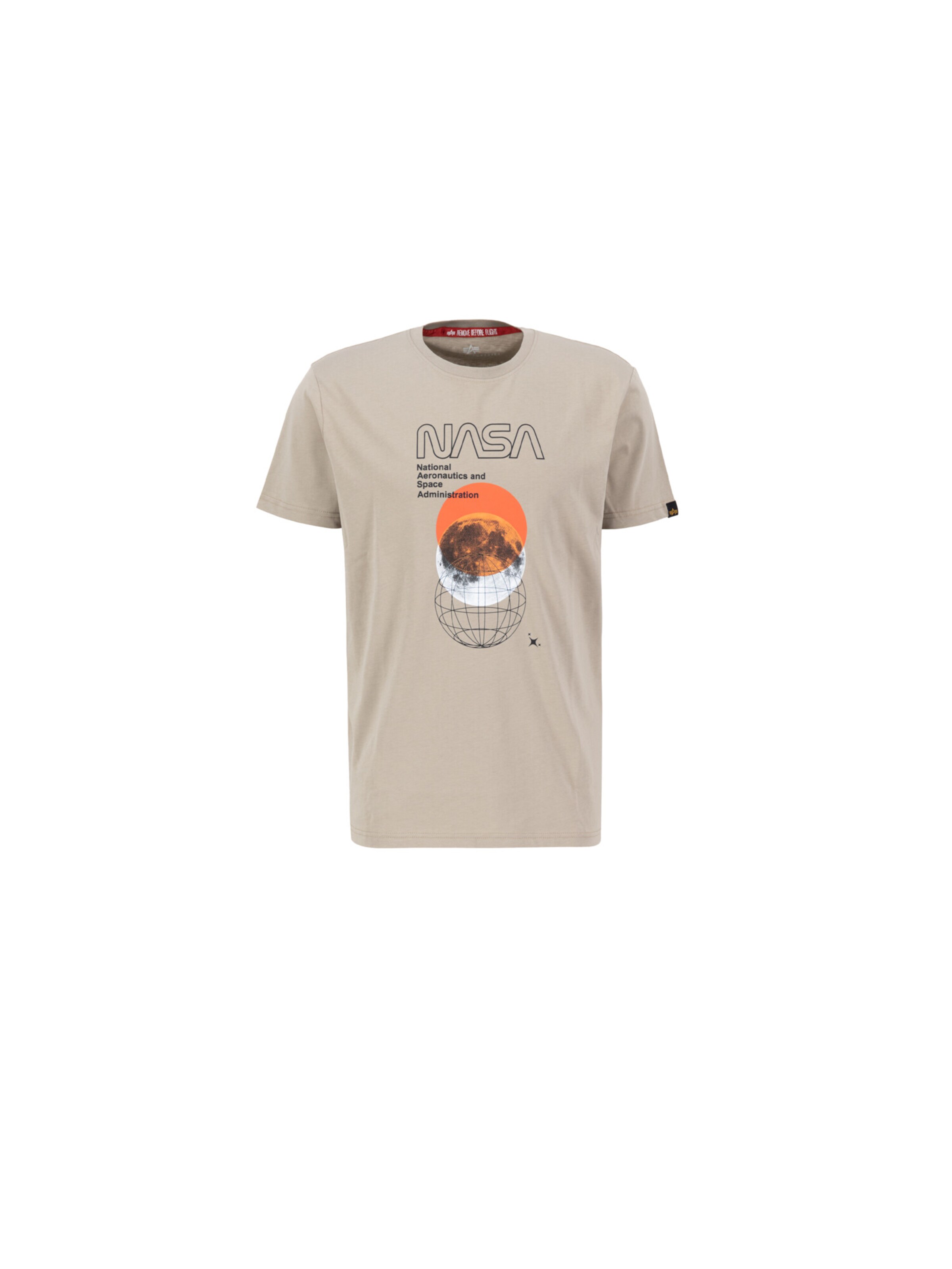 ALPHA INDUSTRIES Shirt 'NASA Orbit' in Beige: front