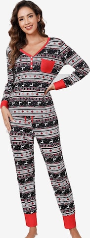 KoJooin Piżama 'Weihnachts' w kolorze czarny: przód