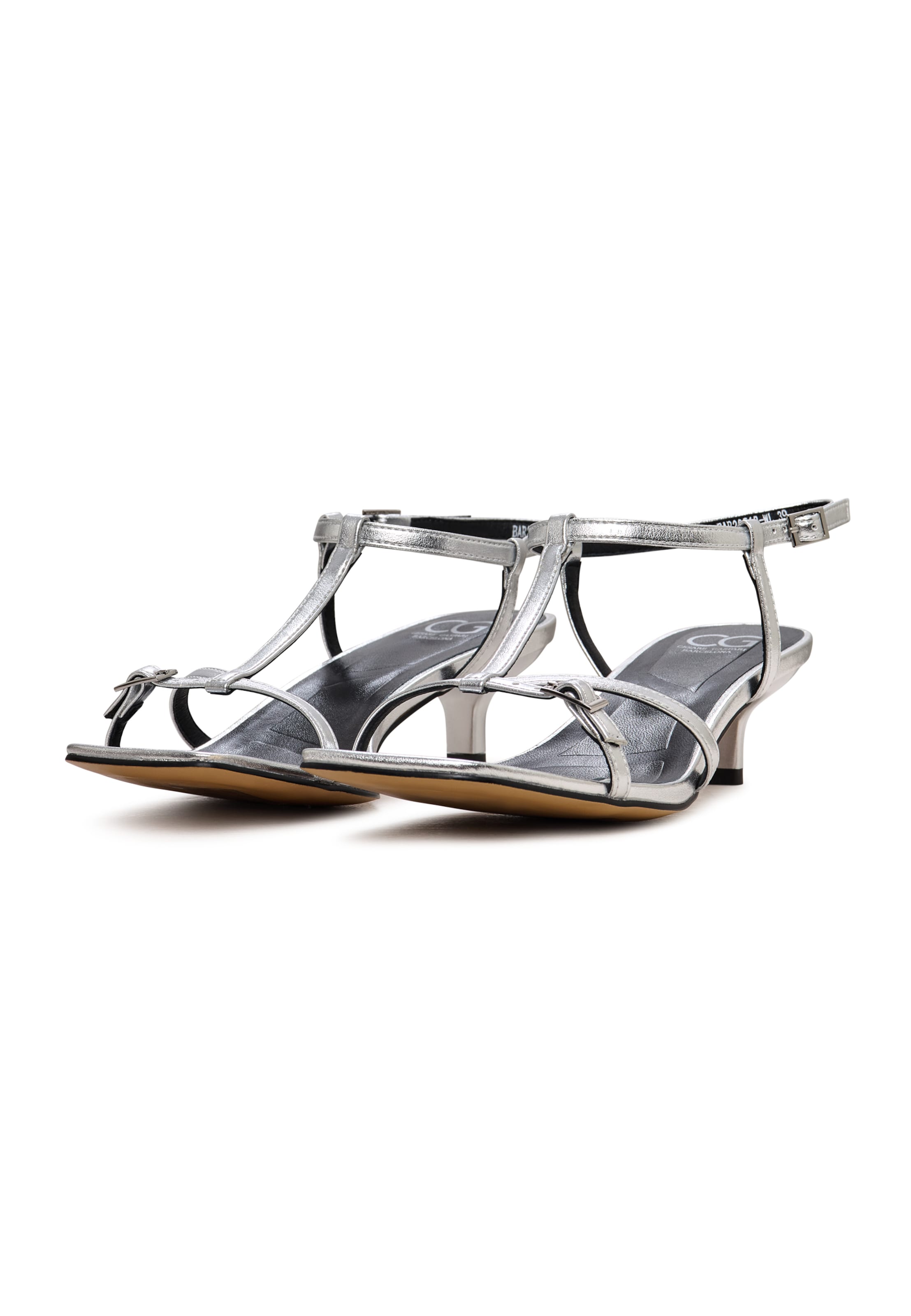 CESARE GASPARI Strap sandal in Silver