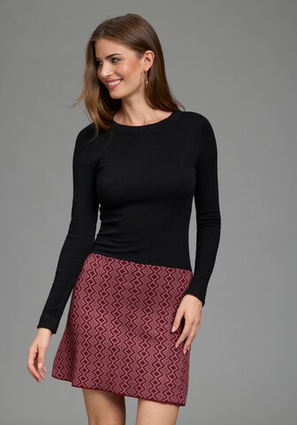 MELROSE Strickkleid in Schwarz: Vorderseite