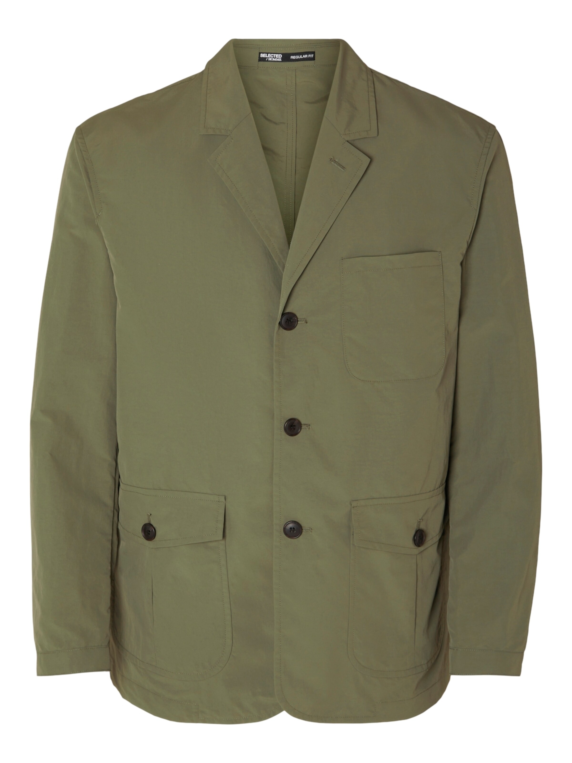 SELECTED Regular Fit Jacke 'HALLS' in Grün: Vorderseite