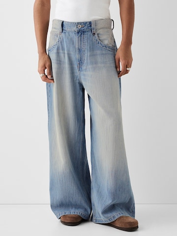 Bershka Wide leg Jeans i blå: framsida
