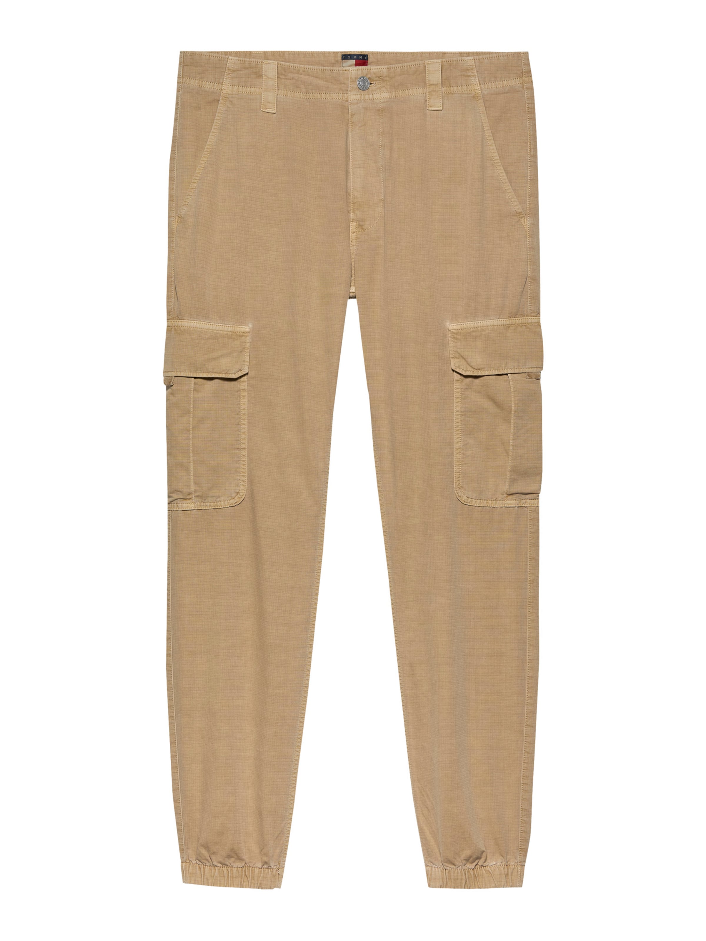 Tommy Jeans Alt kitsenev Klapptaskutega püksid 'RYAN', värv beež: eest vaates
