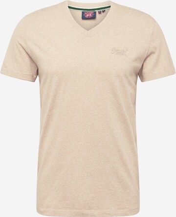 T-Shirt Superdry en beige : devant