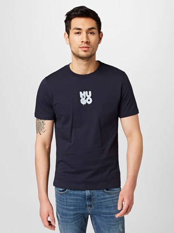 T-Shirt 'Decali' HUGO en bleu : devant