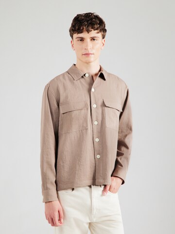 Only & Sons Regular Fit Hemd 'ONSTRAKE' in Braun: Vorderseite