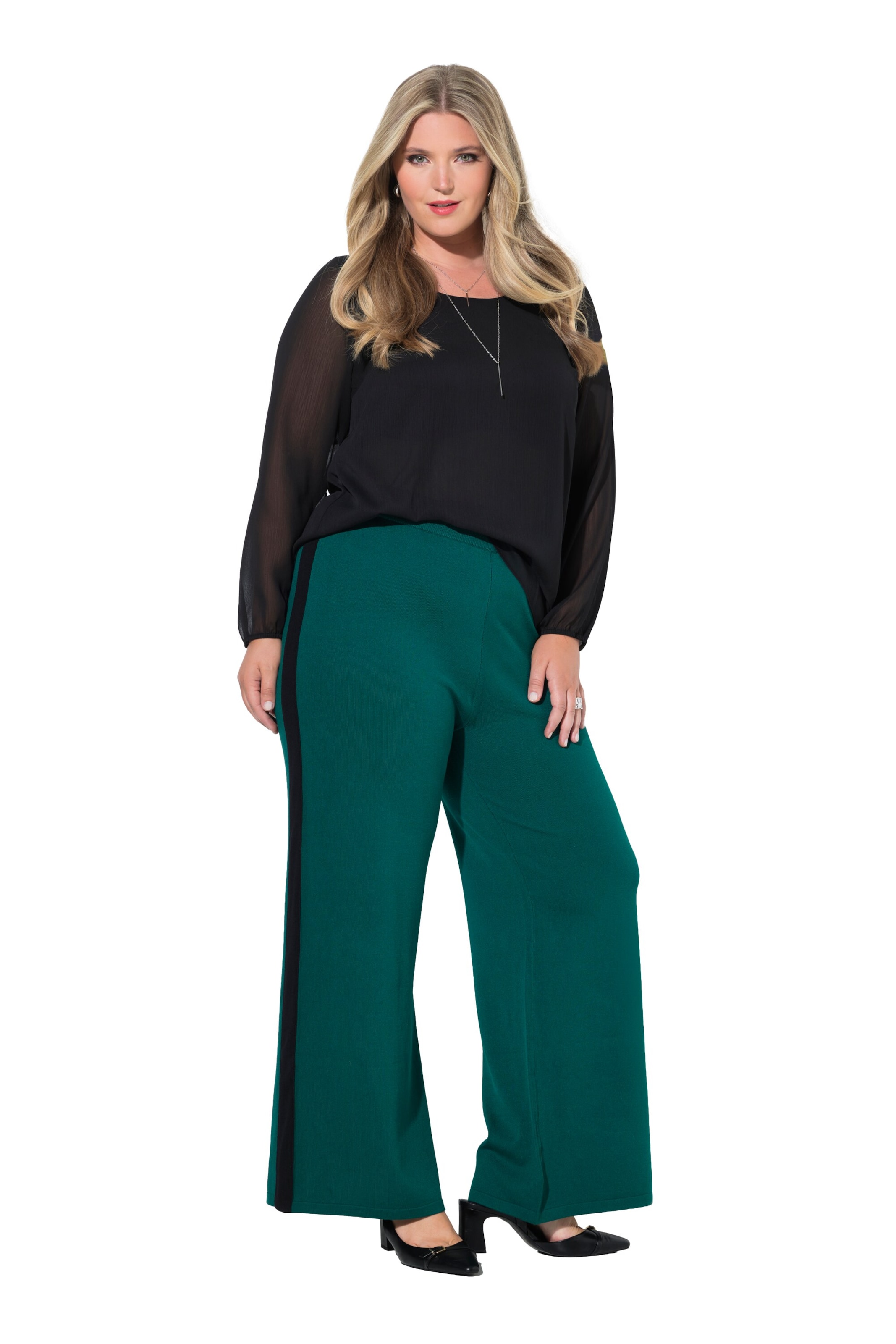MIAMODA Wide Leg Hose in Grün: Vorderseite