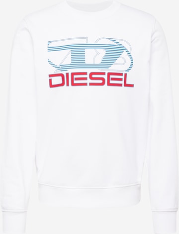 DIESEL Sweatshirt 'S-GINN-K43' in Weiß: predná strana