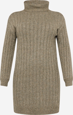 Noisy May Curve Knitted dress 'NINA' in Brown: front