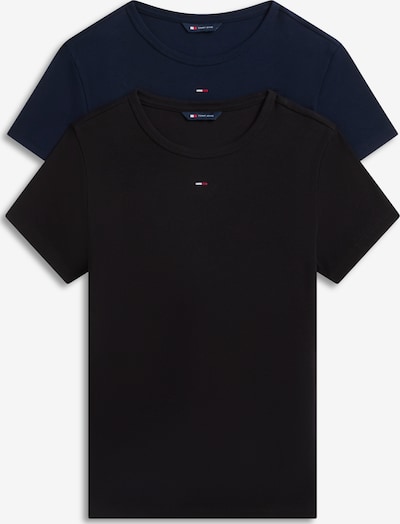 XXS dydžio Marškinėliai 'ESSENTIAL' iš Tommy Jeans, spalva – tamsiai mėlyna / vyšninė spalva / juoda / balta, Prekių apžvalga