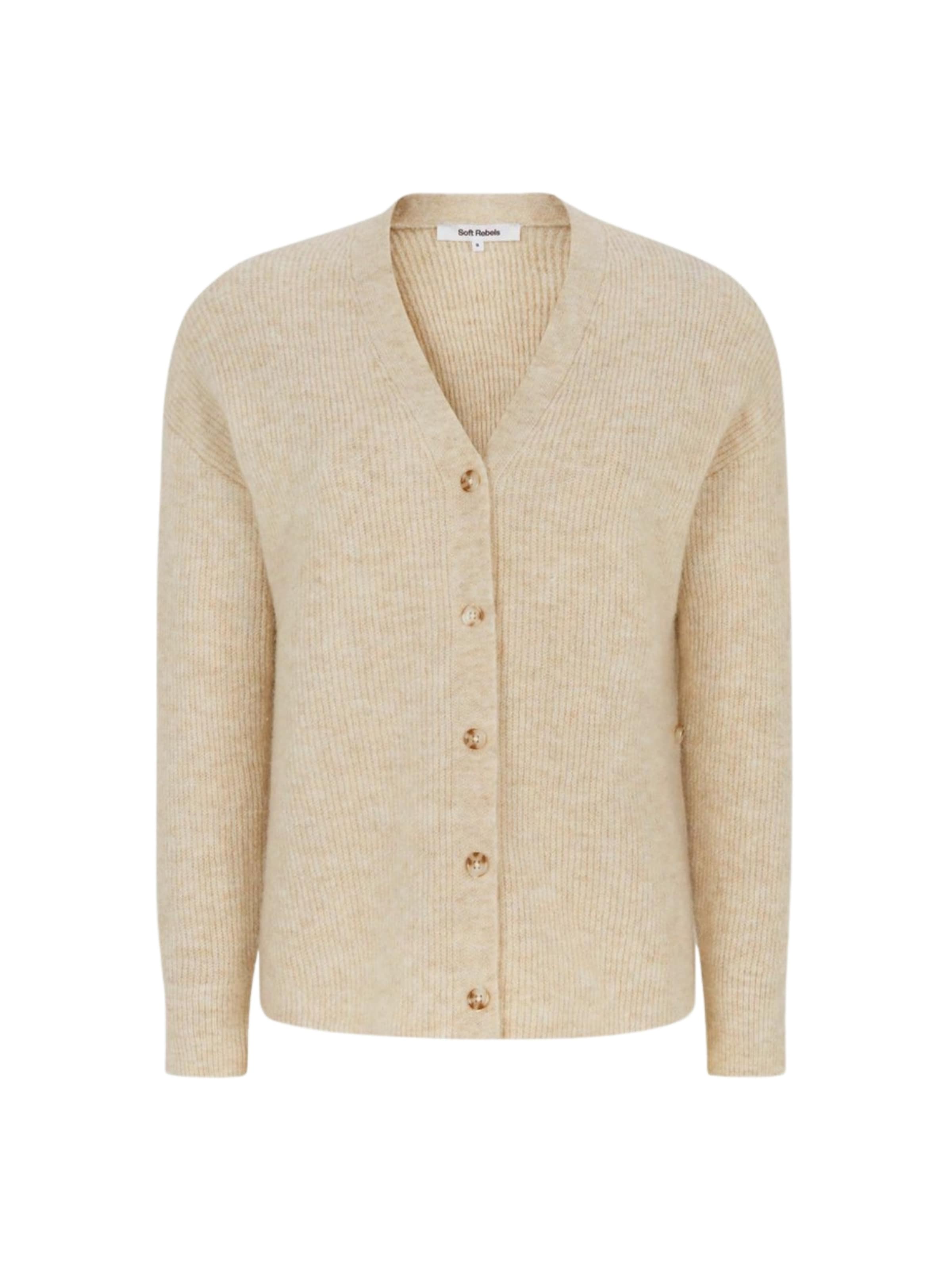 Soft Rebels Knit cardigan ' SRAlliy ' in Grey: front