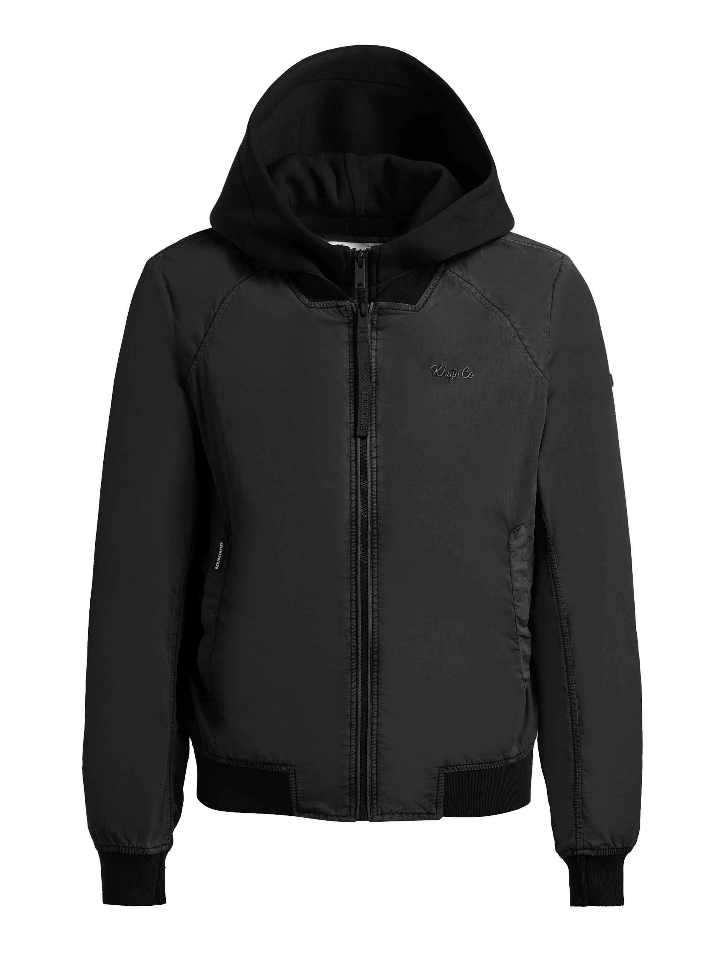 khujo Between-season jacket 'MEETS 2IN1' in Black: front