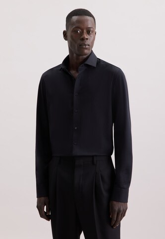 Coupe slim Chemise business 'Schwarze Rose' SEIDENSTICKER en noir : devant