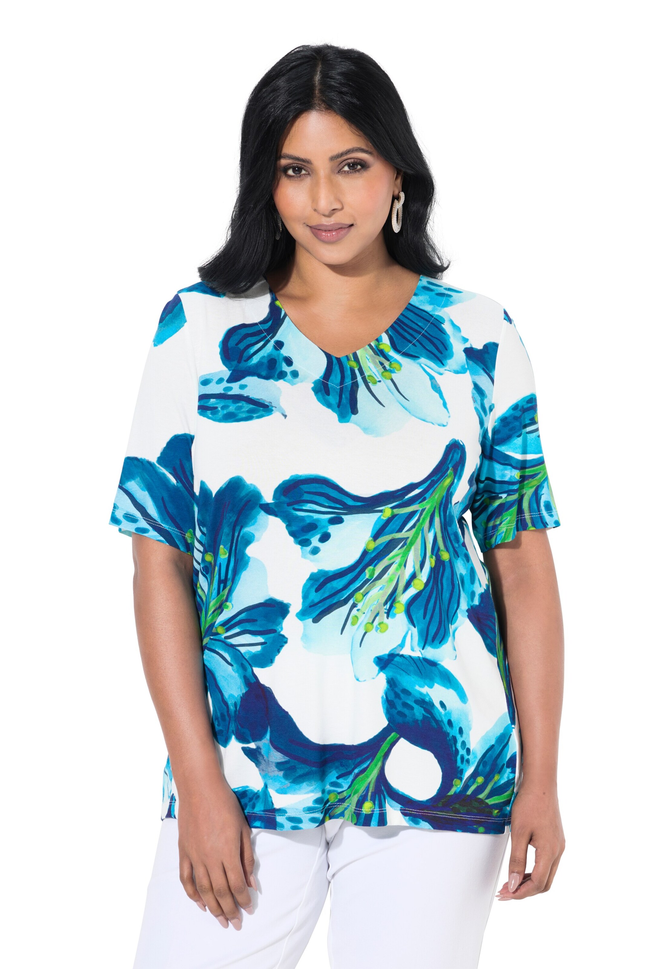 Ulla Popken Shirt in Blauw: voorkant