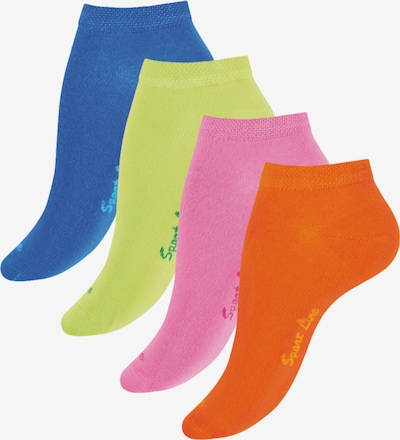 Cotton Prime Socken in blau / limone / orange / pink, Produktansicht