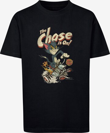 ABSOLUTE CULT Shirt 'Tom And Jerry - The Chase Is On' in Zwart: voorkant
