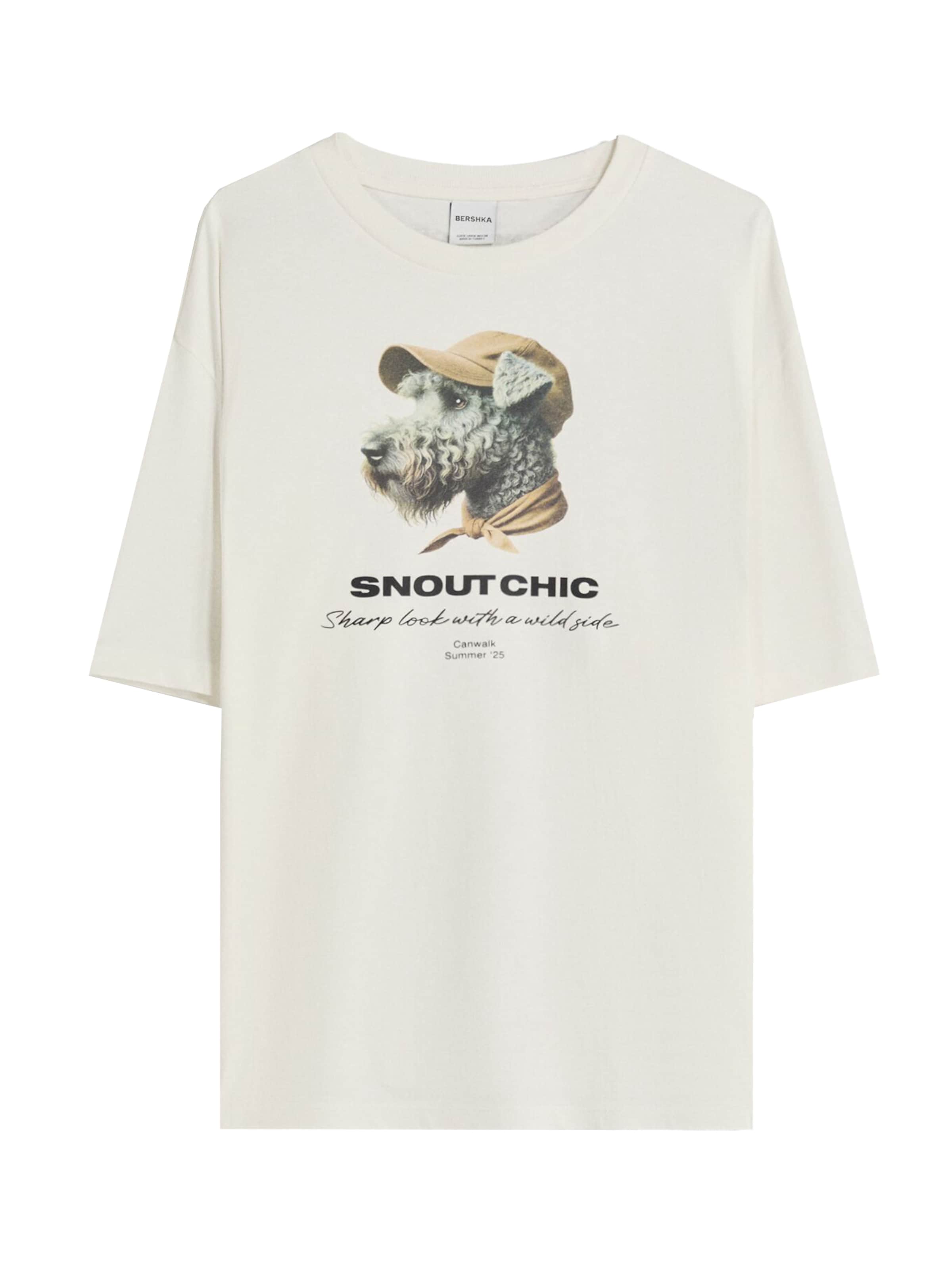 Bershka Shirt in Dark beige / Grey / Black / Off white, Item view