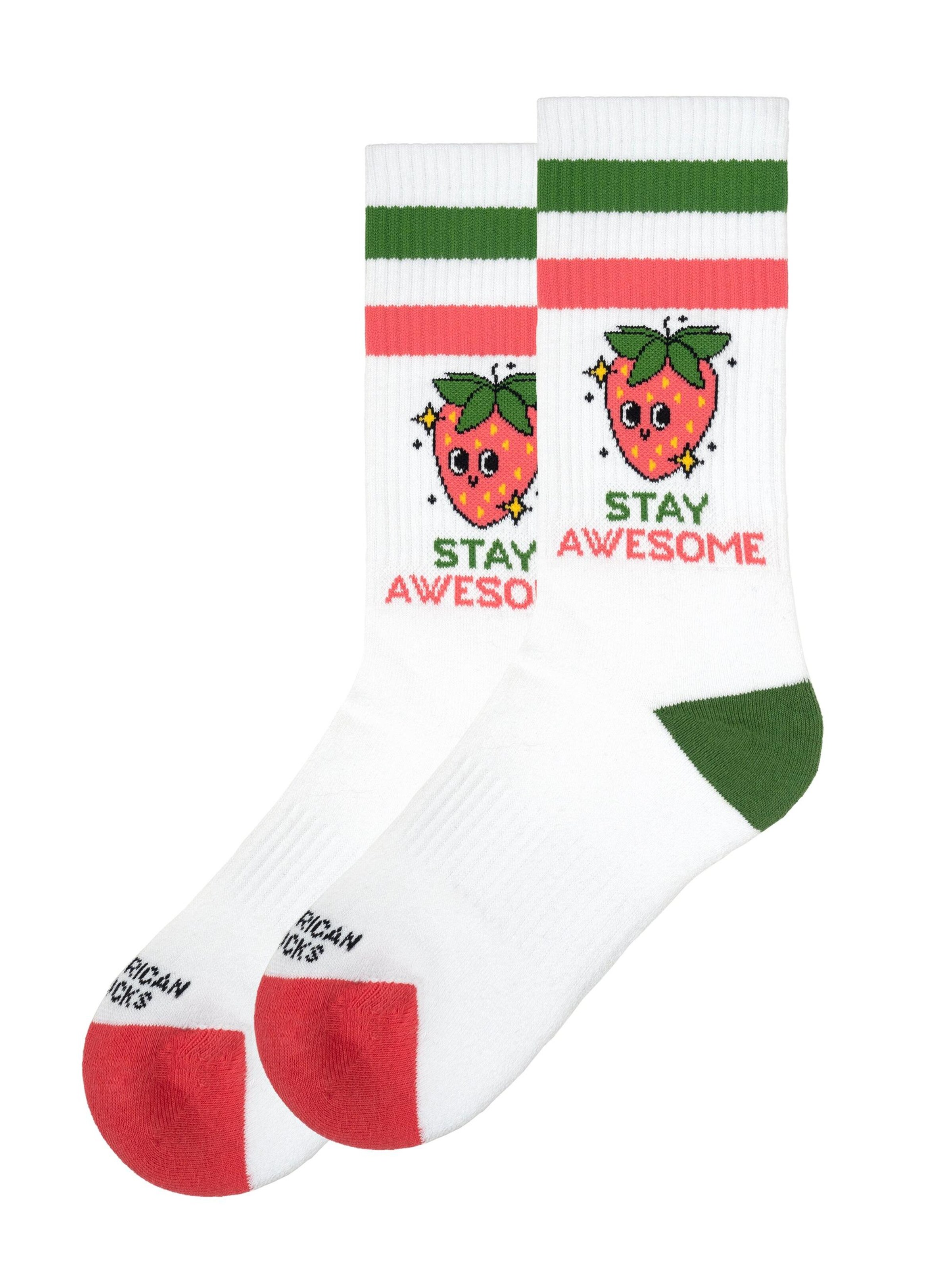 American Socks - Calcetines 'Stay Awesome' en blanco: frente